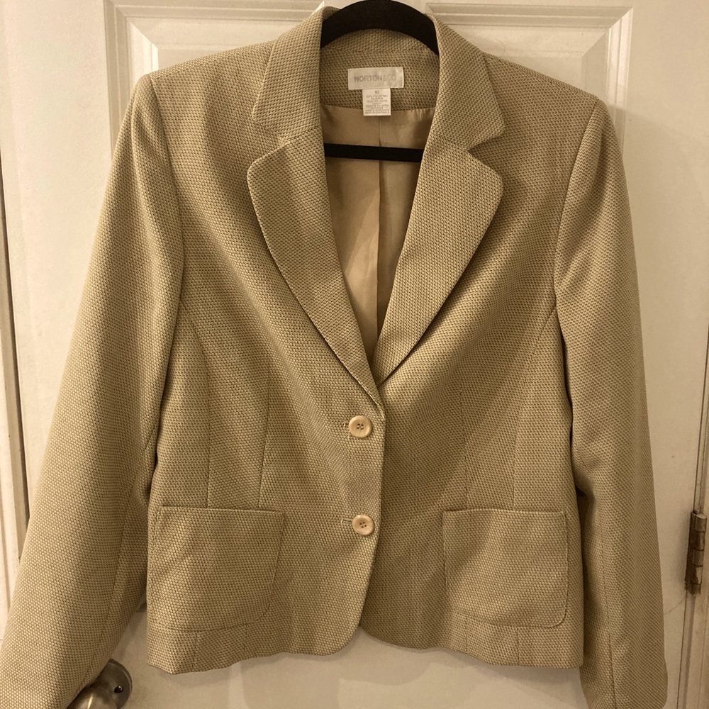 Norton&Co Tan Blazer, Size 10, 3/4 Sleeve